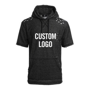 Men’s Distressed <b>Short</b> <b>Sleeve</b> <b>Hoodie</b> - Product Image 1