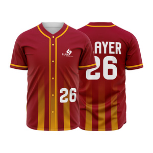 Maillot de baseball personnalisé respirant à séchage rapide pour adulte, entièrement boutonné, manches courtes, maillots cousus de haute qualité - Product Image 1