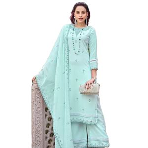 Kurtis fantaisie avec doublure intérieure sans manches et travail manuel avec dentelle Chikan, ensemble de kurtis en gros - Product Image 1