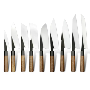 Ensemble de couteaux de cuisine Chef, vente directe usine, couteau à viande 9 pièces, ensemble de couteaux de chef multifonction écologiques en acier inoxydable avec manche en bois - Product Image 3