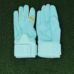<b>Blue</b> Full Finger Baseball Batting Gloves Synthetic <b>Material</b> Breathable Hook And Loop Closure Right Handed Adult Size - Product Image 4