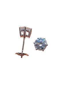 Classique Vintage mode bijoux Moissanite coupe ronde boucles d'oreilles pour les femmes de haute qualité fait à la main diamant solide boucles d'oreilles en or - Product Image 1