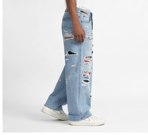 Vaqueros Baggy Desgastados Personalizados, Pantalones Vaqueros Rotos, Pantalones Baggy Rotos Oversize, Vaqueros Baggy Unisex, Pantalones Vaqueros para Hombre - Product Image 3