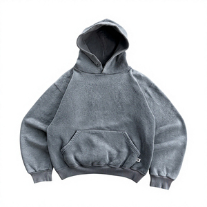 เสื้อฮู้ดดี้ลายโลโก้แบบวินเทจทรงปกติสำหรับผู้ชาย ผ้าฝ้าย 100% แบบสวมหัว มีกระเป๋า ดีไซน์คุณภาพสูง - Product Image 3