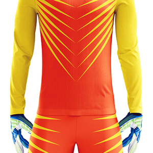 Ensemble de gardien de but pour homme, maillot à manches longues et short, rouge, en polyester respirant, coupe athlétique, toutes saisons - Product Image 6