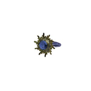 Anillo Clásico de Plata de Ley 925 Chapado en Oro con Topacio Azul para Mujer, Joyería para Bodas - Product Image 1