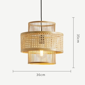 Eco-friendly Coastal Handmade Bamboo Lampshade Antique Chinese Home Elegant Sustainable <b>Lamp</b> Cover For Living Room & Dining Room - Product Image 4