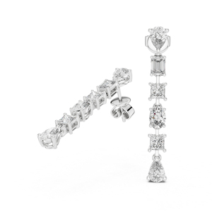 Pendientes de Diamantes Cultivados en Laboratorio con Corte Princesa/Pera/Ovalado en Oro Rosa de 14K |   Anillo de Boda |   Diamante Cultivado Nuevo - Product Image 4