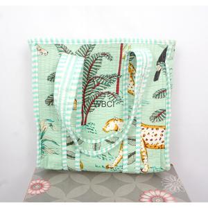 Sac fourre-tout matelassé en coton fait main, petit sac à bandoulière en coton floral, sac de shopping rayé pour le quotidien et les voyages - Product Image 5