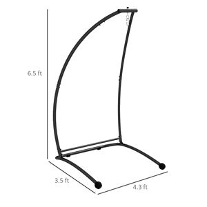 Soporte para Hamaca con Base Arqueada en Negro Intenso, con Estructura de Hierro Resistente para Interiores y Exteriores, Ideal para Hoteles - Product Image 3