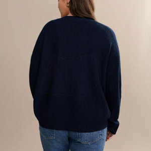 Crea tus propios suéteres de punto casuales extralargos con cuello en V de lana/cachemira de primera calidad para mujer y prendas de calle, transpirables y cómodas - Product Image 6