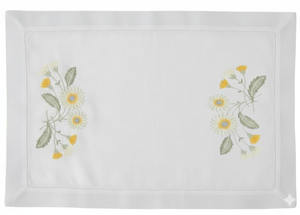 Juego de Manteles Individuales y Servilletas Bordados Lavables Personalizados al por Mayor, con Diseño de Margaritas, de Algodón Blanco con Dobladillo, para el Hogar, Bodas y Eventos - Product Image 3