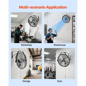 Ventilatore Industriale da Parete da 20 Pollici ad Alta Velocità 4650 CFM, 3 Velocità, per Interni e Garage, con Motore Potente e Materiale in Alluminio - Product Image 1