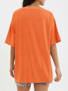T-shirts pour femmes Été 2026 Col rond T-shirts vierges à manches courtes en tissu éponge Coupe oversize Décontracté - Product Image 2