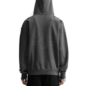 Sweats à capuche premium effet vieilli pour hommes – Style streetwear délavé et confortable - Product Image 4