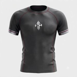 Nueva Camiseta de Rashguard Cómoda para MMA, Transpirable, de Secado Rápido, con Diseño de Cuello Redondo y Estampado por Sublimación, en Spandex/Poliéster, para Hombre, de RIVIAN ATLANTIC - Product Image 2