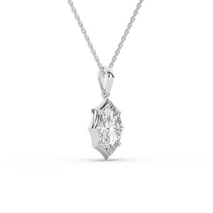 Lab Grown Marquise Brilliant Cut Diamond 14K <b>Solid</b> <b>Gold</b> Women's IGI Certified <b>Pendant</b> - Product Image 2