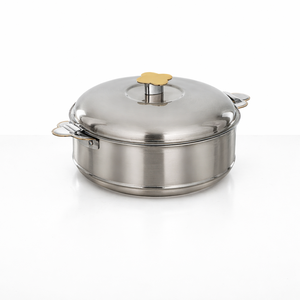 Plat de service tajine marocain en acier inoxydable, base martelée dorée, couvercle argenté, durable, antiadhésif, chauffe-plats décoratif moderne - Product Image 4