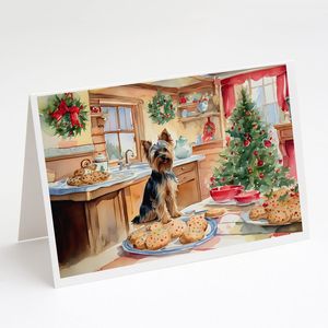 Yorkshire Terrier yorkie การ์ดอวยพรคริสต์มาส A7แปลกๆชุดการ์ดเปล่า8 5x7พร้อมซอง - Product Image 1