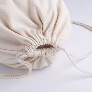 Bolsa de Almacenamiento con Cordón de Tela de Algodón, Tamaño Mediano, Color Beige, Diseño Simple para Uso Diario - Product Image 4