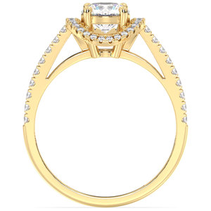 Bague de fiançailles REYES, dernier design, or jaune 14K 18K, diamant de laboratoire taille ronde 1 carat, cadeau de luxe pour anniversaire, bijoux - Product Image 6