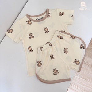 Conjunto de Ropa para Niños y Niñas, Estampado, Viscosa, Verano, Fresco, Transpirable, Suave, Ligero, Hecho en Vietnam, Comodidad Durante Todo el Día - Product Image 2
