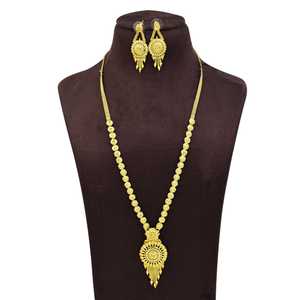 Collares Largos Chapados en Oro de 14K, 18K y 24K al por Mayor, Joyería India con Diseño Floral, Joyería de Moda de Latón Relleno de Oro - Product Image 2