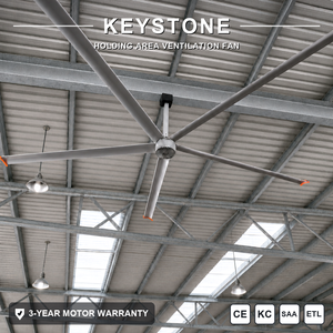 Ventilateur de plafond HVLS robuste anti-chute à flux d'air stable pour la ventilation des bâtiments d'élevage et des granges intérieures - Product Image 1
