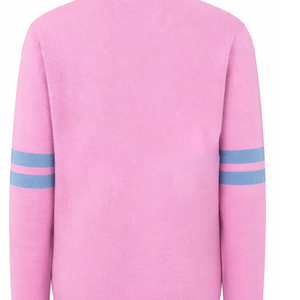High Quality Women Sorority Cardigan Cotton Knitted Button Down Turn Down Collar Classic Design Casual Knitwear OEM Custom Made - Product Image 4
