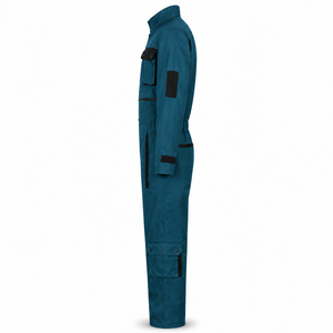 Combinaison de travail pour homme respirante à deux tons, en sergé de coton poly, avec poches cargo, taille élastique, uniforme de technicien industriel - Product Image 2