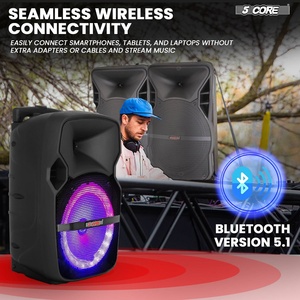Karaoke Party <b>Speaker</b> 400W for <b>Bluetooth</b> Rechargeable Outdoor PA DJ System with 2 Wireless Mics - Product Image 3