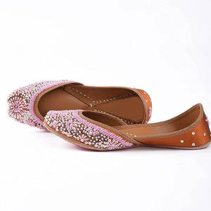 Punjabi Style Ethnic <b>Jutti</b> Footwear Women Traditional Khussa Embroidery Mirror Work <b>Jutti</b> Hand Made Khussa Wholesale OEM ODM - Product Image 5