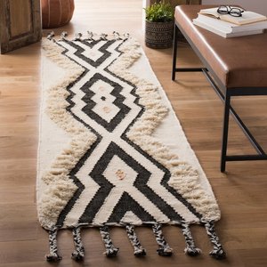 Beni Ourain ébène diamants moderne persan soie Jute tapis noué à la main 190cm Logo chambre salon extérieur Pihue tapis ensembles - Product Image 3