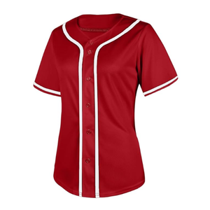 Women's Red <b>Baseball</b> Jersey Shirt Button Down Blank Softball Jersey's Short Sleeve Hip Hop Active Sportswear Women Shirts Tops - Product Image 2