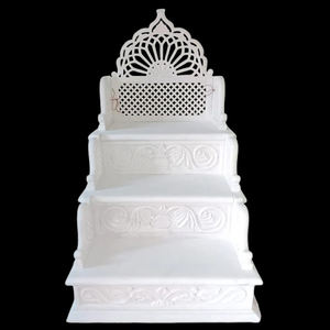 HAYAT INDUSTRIES Minbar de mosquée en marbre blanc traditionnel sculpté à la main, durable et anti-corrosion - Product Image 1