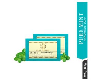 Jabón de menta pura KHADI NATURAL, 125g Jabón herbal para eliminar la suciedad y las impurezas. Sin aceites minerales añadidos. Apto para todo tipo de piel. - Product Image 3