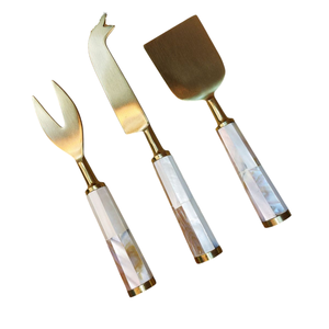 Ensemble de couteaux à fromage en acier inoxydable de qualité supérieure avec élégantes poignées en bois, outils à fromage élégants pour planches à charcuterie, prix promotionnel - Product Image 6