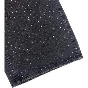 Pantalones Cortos de Mezclilla de Lujo para Hombre, Estilo Vintage, Lavado Ácido, Bajo Deshilachado, con Pedrería de Estrella - Product Image 3