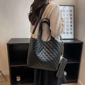 Elegant Women's Everyday Quilted Tote <b>Bag</b> <b>Soft</b> Genuine <b>Leather</b> Shoulder Purse Spacious for Daily Commuting Travel and Birthday - Product Image 2