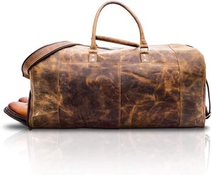 100% Genuine Leather Duffel Gym <b>Bag</b> Custom Pattern Travel <b>Bags</b> For Men Weekender Cabin <b>Overnight</b> <b>Bags</b> With Zipper Closure Option - Product Image 2