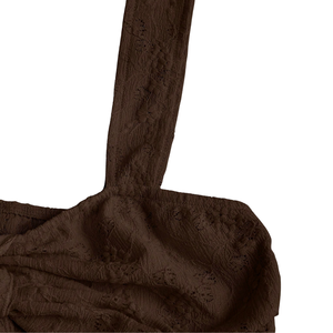 Haut Cami sans bretelles en dentelle marron pour femme, avec nœud sur le devant, sans manches, style peplum, respirant, élégant, pour l'été, décontracté, pour les fêtes, chic et tendance - Product Image 3