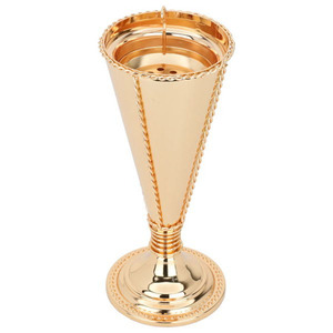 Elegante Quemador de Incienso de Metal Dorado con Diseño de Cono Acanalado y Detalles Trenzados de Alta Calidad para una Fragancia Lujosa en el Hogar - Product Image 2