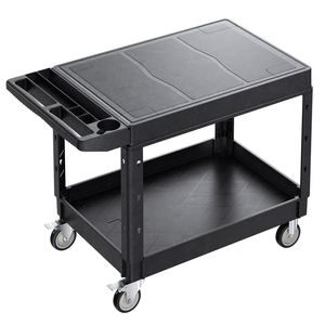 Carrello Utilitario in Plastica Resistente con Capacità di Carico di 250 kg, 94 x 64,5 cm, 2 Ripiani e Ruote Girevoli a 360° - Product Image 1