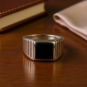 Black Onyx <b>Mens</b> <b>Ring</b> 5.2 Grams Fine Jewelry - Product Image 3