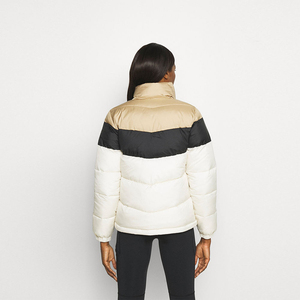Custom Women Color Block Puffer Jacket Winter Warm Padded <b>Bubble</b> Coat High Collar Zip Up Outerwear Windproof Ladies Jackets - Product Image 4