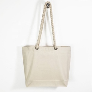 Bolso pequeño de lona liso y resistente para mujer con cremallera, bolso de lona reutilizable multiusos orgánico 100% de calidad Superior - Product Image 4