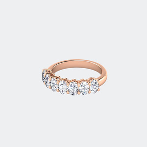 1.40CTW Oval Cut Lab Grown Diamond Prong Set 18K Gold Half-Eternity Luxury Ring - Product Image 3