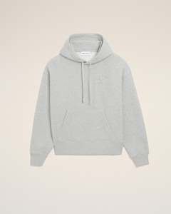 Sudadera con Capucha Gris Claro para Hombre, Corte Regular, Tejido de Algodón, Color Sólido, Estilo Casual para Otoño, Diseño con Logotipo Frontal y Bolsillo - Product Image 2