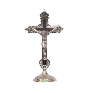 Support de lampe à huile Diya traditionnel en laiton en forme de croix du Kerala pour la décoration intérieure et les cadeaux d'église - Product Image 3