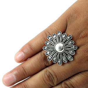 Cocktail Flower <b>Ring</b> Available In Pure 925 Solid Sterling Silver Handmade Bohemian Women Jewelry Perfect For Festive Seasons - Product Image 3